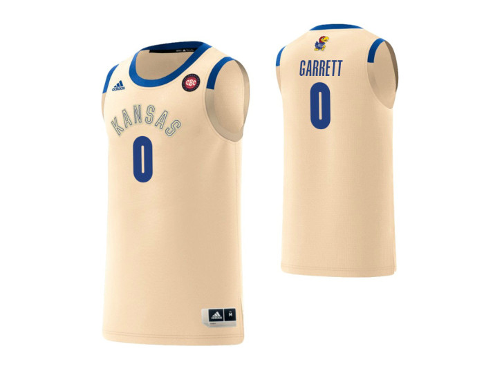 Kansas Jayhawks #0 Marcus Garrett Harlem Renaissance Authentic College Basketball Jersey Cream