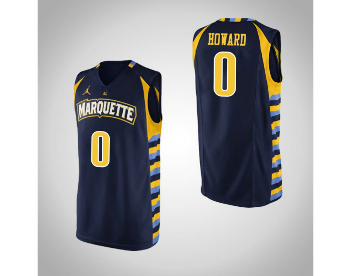 Marquette Golden Eagles #0 Markus Howard Authentic College Basketball Jersey Navy