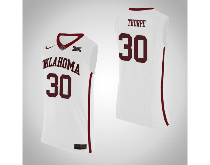 Oklahoma Sooners #30 Marshall Thorpe Authentic College Basketball Jersey White