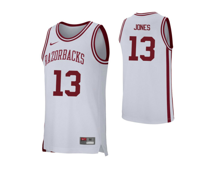 Arkansas Razorbacks #13 Mason Jones Authentic College Basketball Jersey White