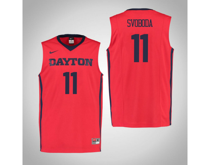 Dayton Flyers #11 Matej Svoboda Authentic College Basketball Jersey Red