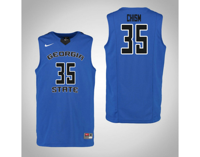 Georgia State Panthers #35 Matt Chism Replica College Basketball Jersey Blue