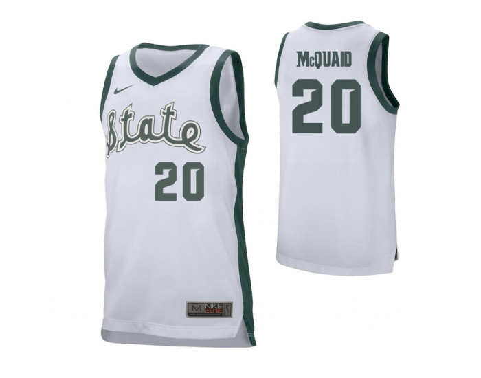Michigan State Spartans #20 Matt McQuaid Authentic College Basketball Jersey White