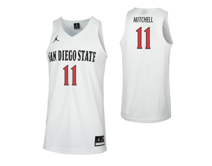 San Diego State Aztecs #11 Matt Mitchell Replica College Basketball Jersey White