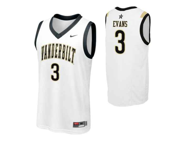 Youth Vanderbilt Commodores Maxwell Evans Replica College Basketball Jersey White