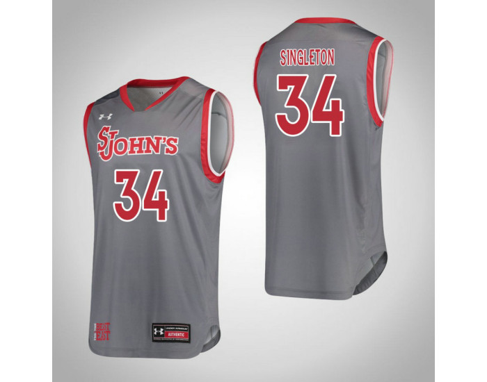 St. John'S Red Storm #34 Maya Singleton Authentic College Basketball Jersey Gray