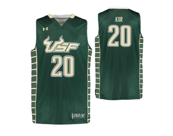 Youth South Florida Bulls #20 Mayan Kiir Replica College Basketball Jersey Green