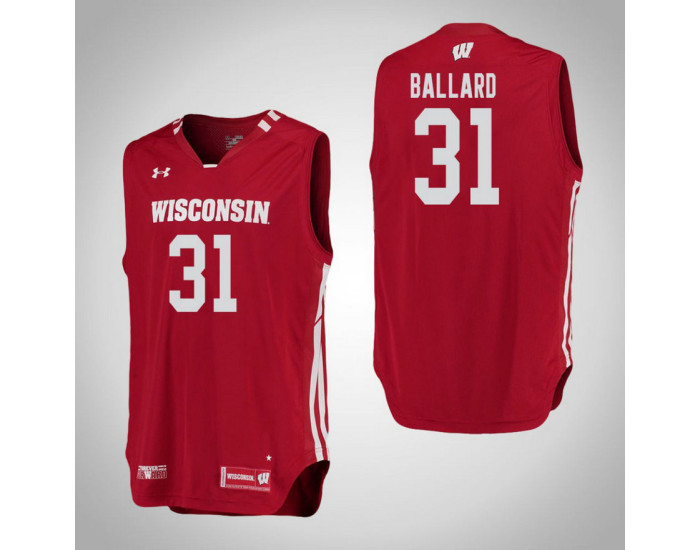 Wisconsin Badgers #31 Michael Ballard Replica College Basketball Jersey Red