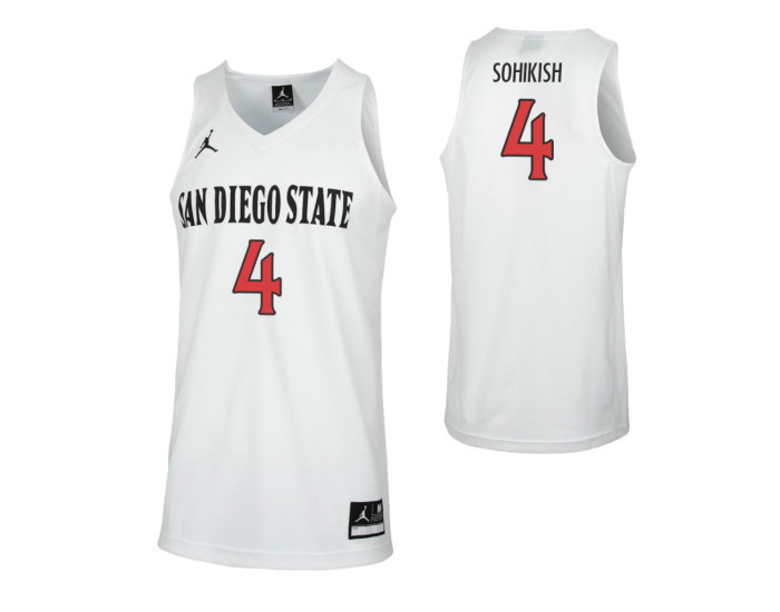 Youth San Diego State Aztecs #4 Michael Sohikish Replica College Basketball Jersey White