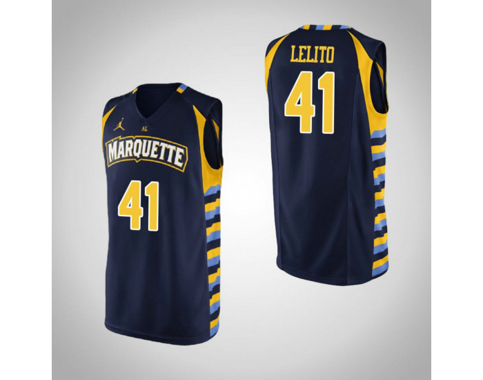 Marquette Golden Eagles #41 Mike Lelito Authentic College Basketball Jersey Navy