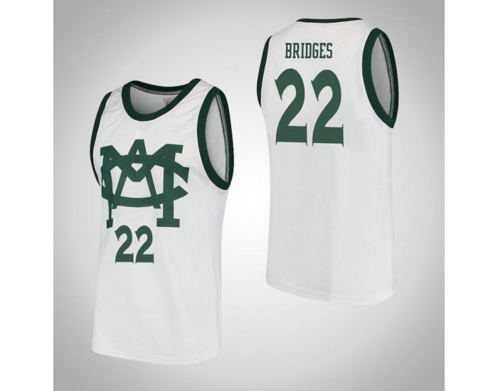 Youth Michigan State Spartans #22 Miles Bridges Vault MAC Replica College Basketball Jersey White
