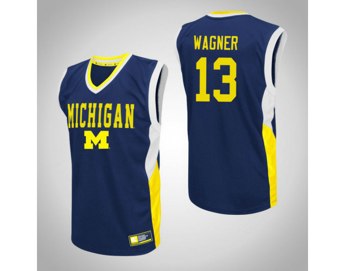 Youth Michigan Wolverines #13 Moritz Wagner Fadeaway Authentic College Basketball Jersey Blue
