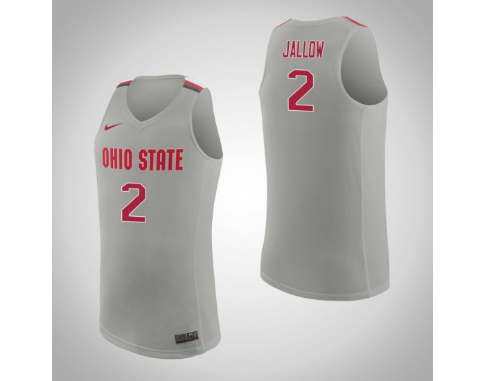 Youth Ohio State Buckeyes #2 Musa Jallow Authentic College Basketball Jersey Pure Gray
