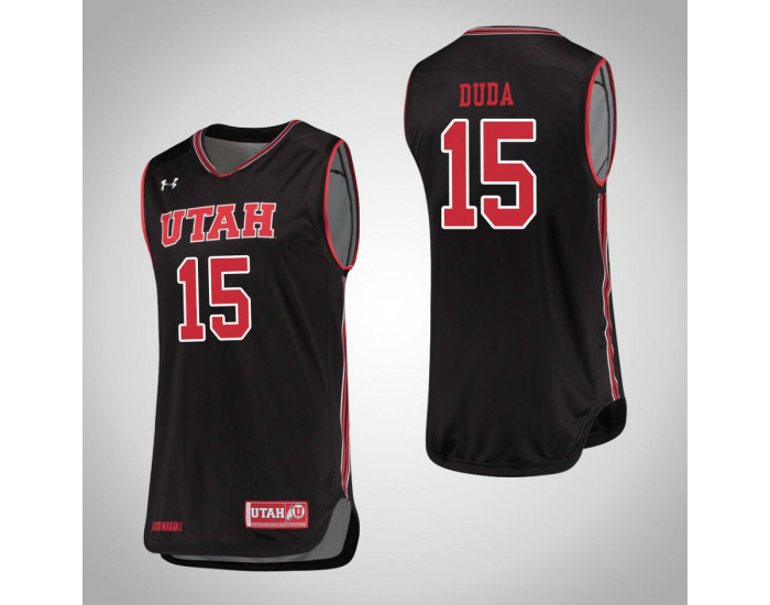 Utah Utes #15 Nate Duda Authentic College Basketball Jersey Black