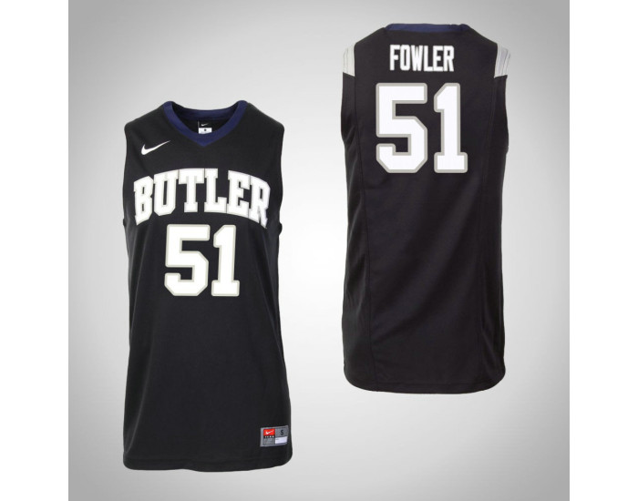 Butler Bulldogs #51 Nate Fowler Master Replica College Basketball Jersey Black