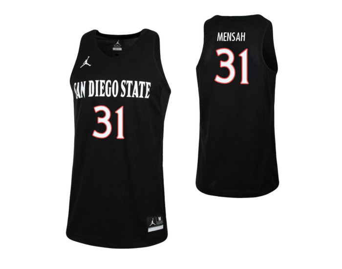 Youth San Diego State Aztecs #31 Nathan Mensah Replica College Basketball Jersey Black
