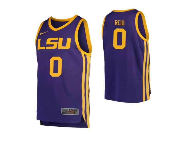 LSU Tigers #0 Naz Reid Authentic College Basketball Jersey Purple