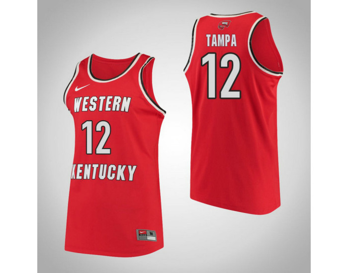 Western Kentucky #12 Nichel Tampa Performance Replica College Basketball Jersey Red
