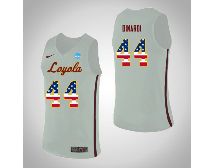 Youth Loyola (Chi) Ramblers #44 Nick Dinardi USA Flag Replica College Basketball Jersey White