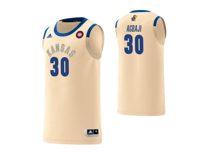 Kansas Jayhawks #30 Ochai Agbaji Harlem Renaissance Authentic College Basketball Jersey Cream