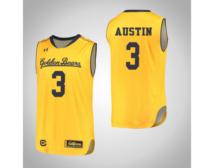 Youth California Golden Bears #3 Paris Austin Replica College Basketball Jersey Gold