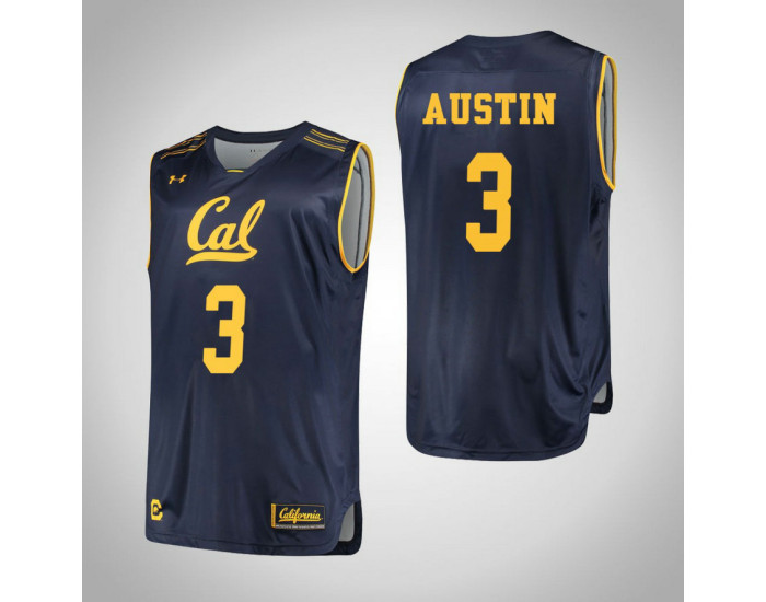California Golden Bears #3 Paris Austin Authentic College Basketball Jersey Navy