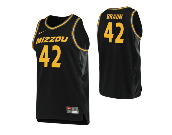 Youth Missouri Tigers #42 Parker Braun Replica College Basketball Jersey Black