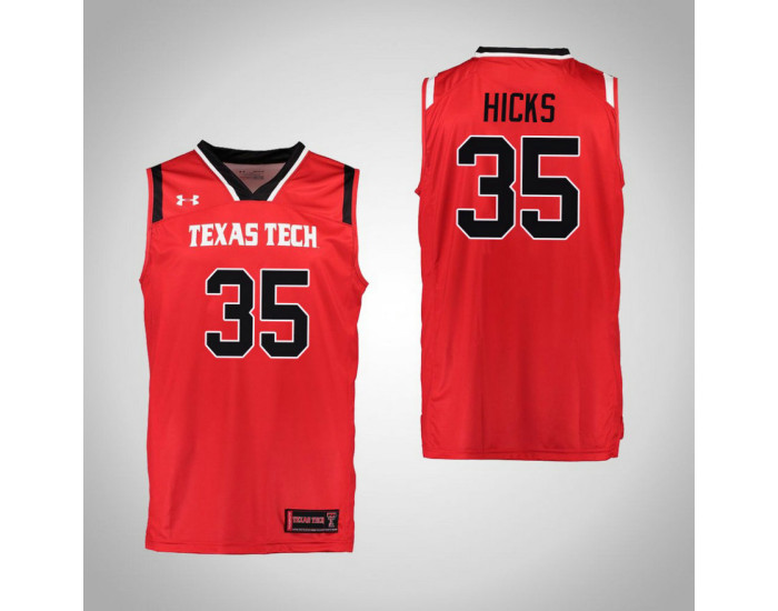 Youth Texas Tech Red Raiders #35 Parker Hicks Authentic College Basketball Jersey Red