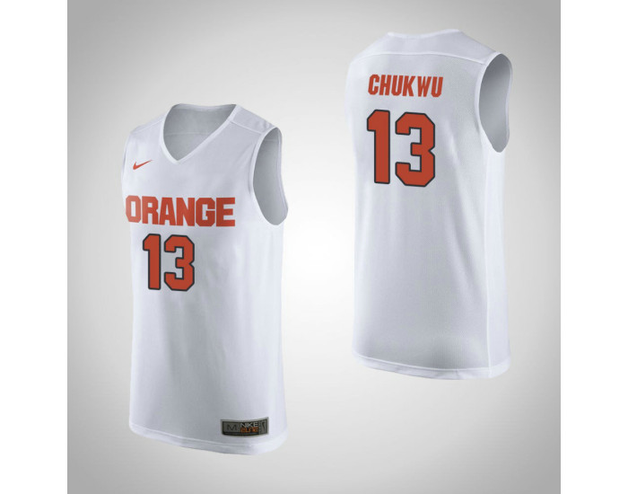 Syracuse Orange #13 Paschal Chukwu Replica College Basketball Jersey White