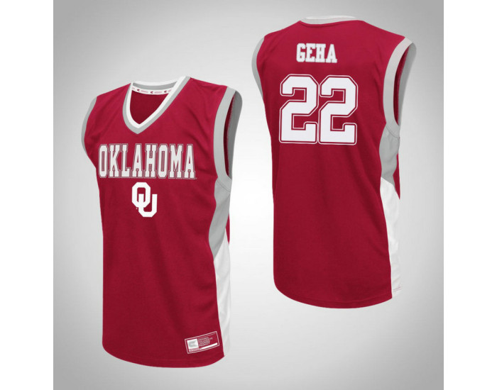 Youth Oklahoma Sooners #22 Patrick Geha Fadeaway Replica College Basketball Jersey Red