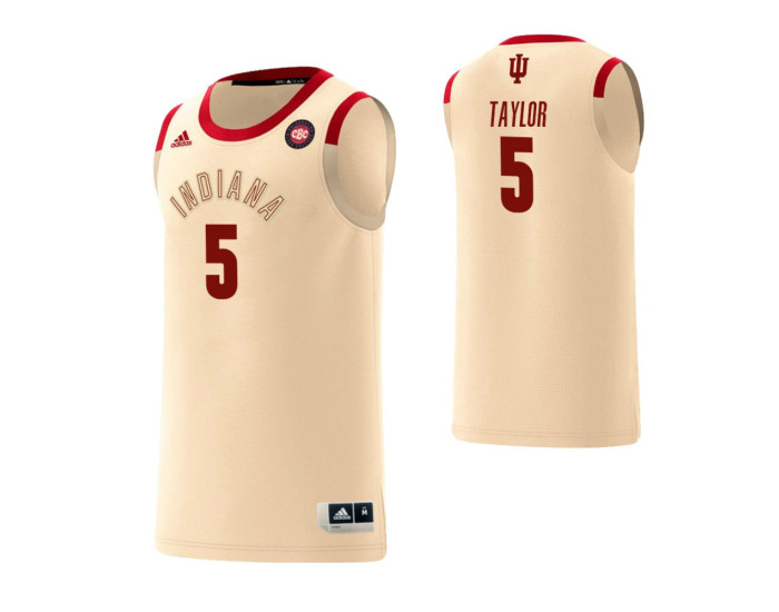 Indiana Hoosiers #5 Quentin Taylor Harlem Renaissance Authentic College Basketball Jersey Cream