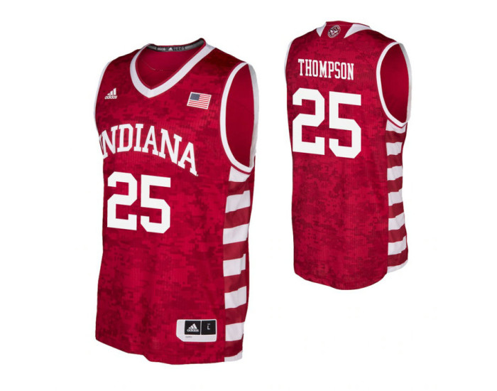 Indiana Hoosiers Race Thompson Armed Forces Classic Authentic College Basketball Jersey Crimson