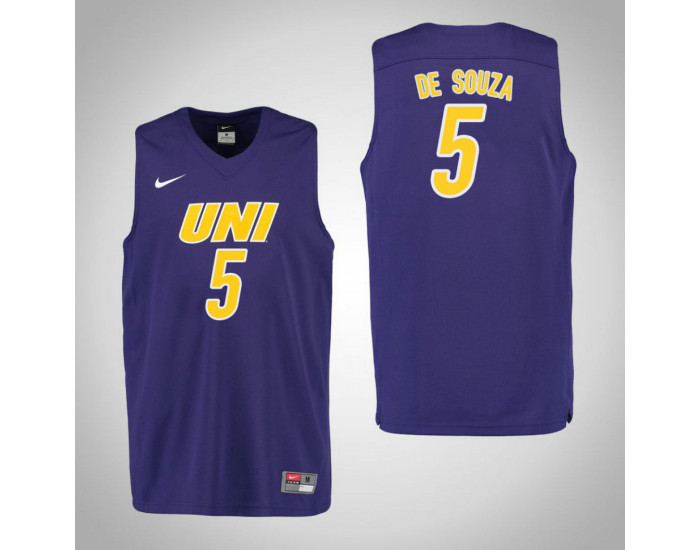 Youth Northern Iowa Panthers #5 Rafael de Souza Replica College Basketball Jersey Purple
