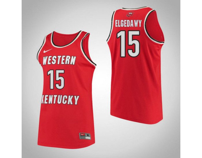 Youth Western Kentucky #15 Raneem Elgedawy Performance Replica College Basketball Jersey Red