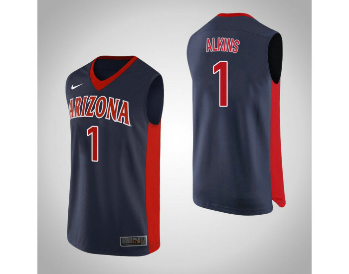 Arizona Wildcats #1 Rawle Alkins Authentic College Basketball Jersey Navy
