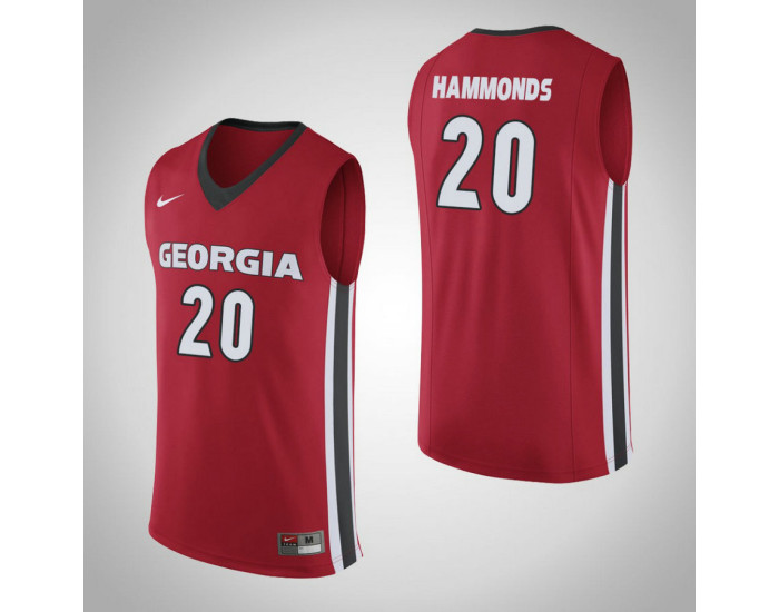 Youth Georgia Bulldogs #20 Rayshaun Hammonds Replica College Basketball Jersey Red