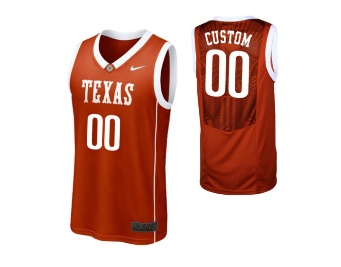 Texas Longhorns Custom College Basketball Replica Jersey Burnt Orange