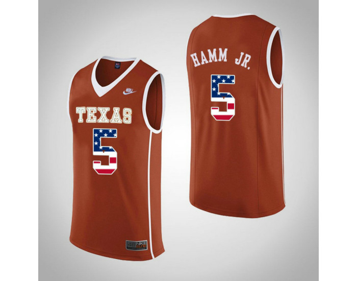 Youth Texas Longhorns #5 Royce Hamm Jr. Replica College Basketball Jersey Orange