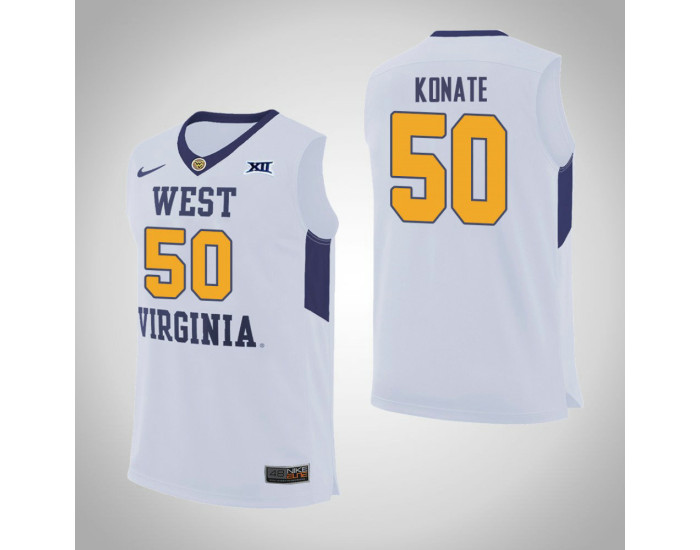 West Virginia Mountaineers #50 Sagaba Konate Authentic College Basketball Jersey White
