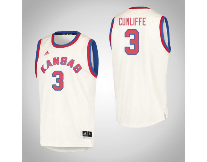 Kansas Jayhawks #3 Sam Cunliffe Hardwood Classics Authentic College Basketball Jersey Cream