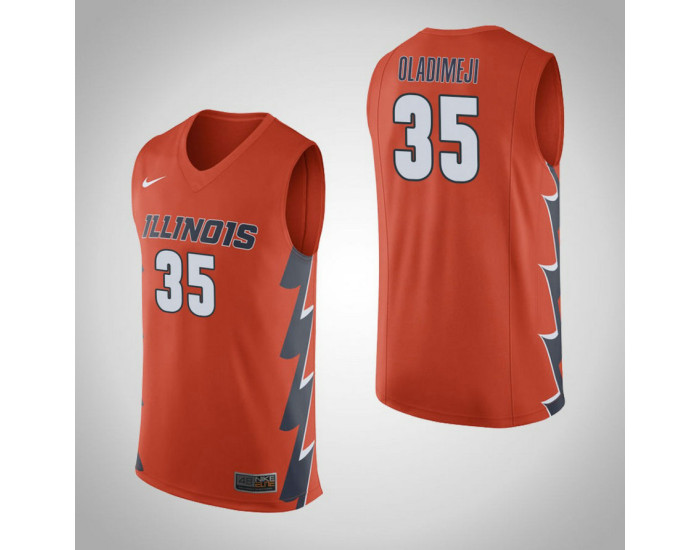 Illinois Fighting Illini #35 Samson Oladimeji Replica College Basketball Jersey Orange
