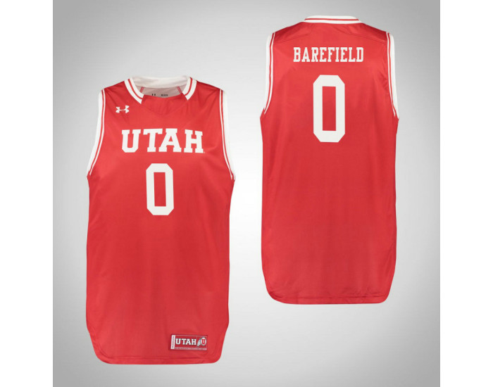 Utah Utes #0 Sedrick Barefield Replica College Basketball Jersey Red