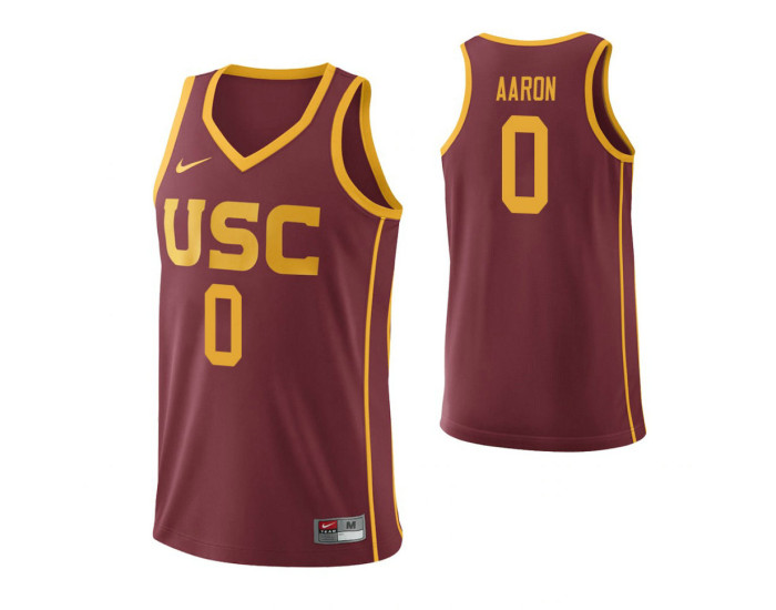 USC Trojans #0 Shaqquan Aaron Cardinal Authentic College Basketball Jersey