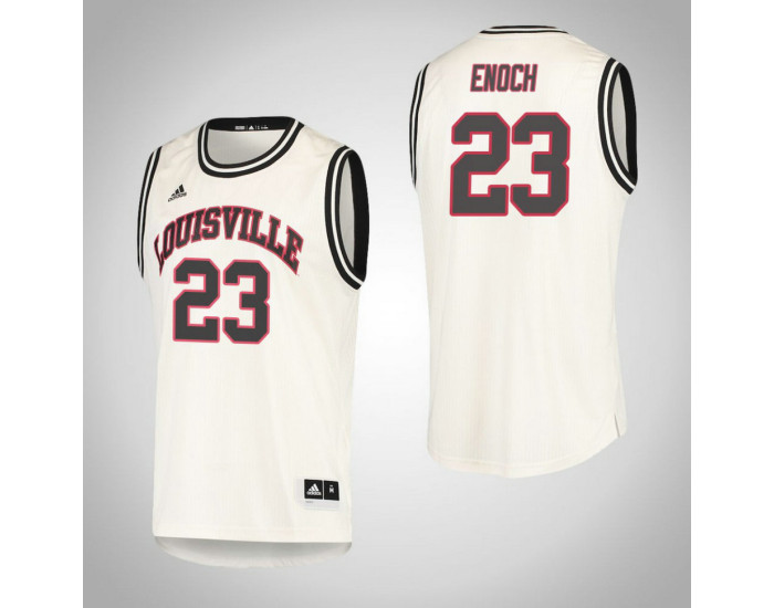 Louisville Cardinals #23 Steven Enoch Hardwood Classics Replica College Basketball Jersey Cream