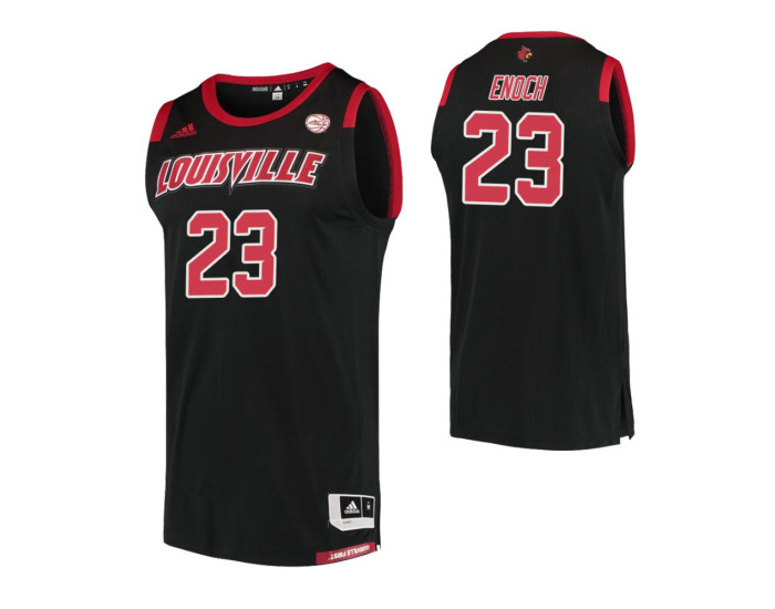 Louisville Cardinals #23 Steven Enoch Authentic College Basketball Jersey Black