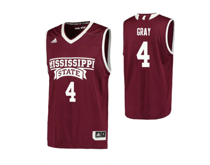 Youth Mississippi State Bulldogs #4 T.J. Gray Authentic College Basketball Jersey Maroon