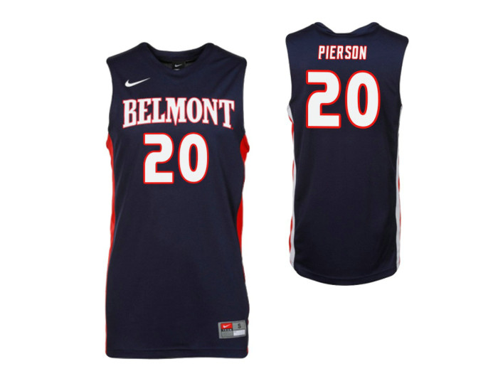 Belmont Bruins #20 Tate Pierson Authentic College Basketball Jersey Navy