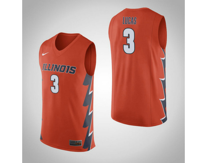 Youth Illinois Fighting Illini #3 Te'Jon Lucas Replica College Basketball Jersey Orange