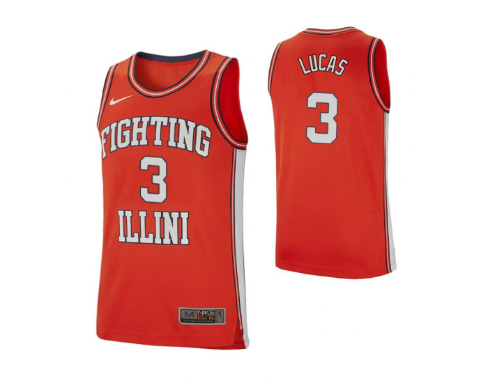 Illinois Fighting Illini #3 Te'Jon Lucas Retro Performance Replica College Basketball Jersey Orange