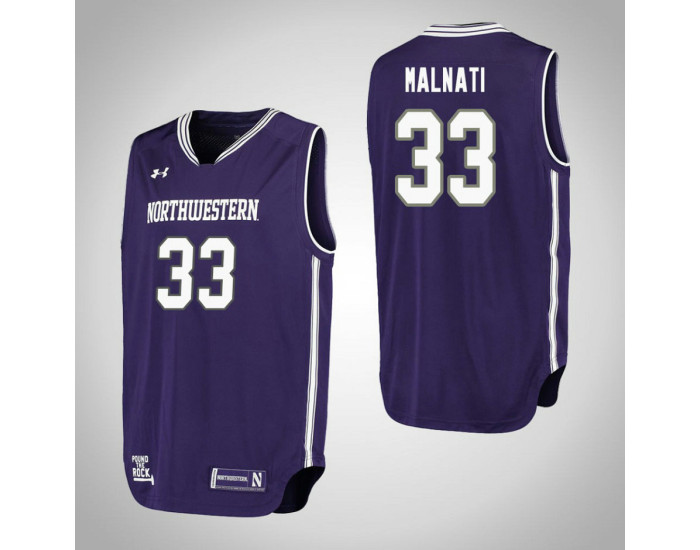 Northwestern Wildcats #33 Tino Malnati Performance Replica College Basketball Jersey Purple